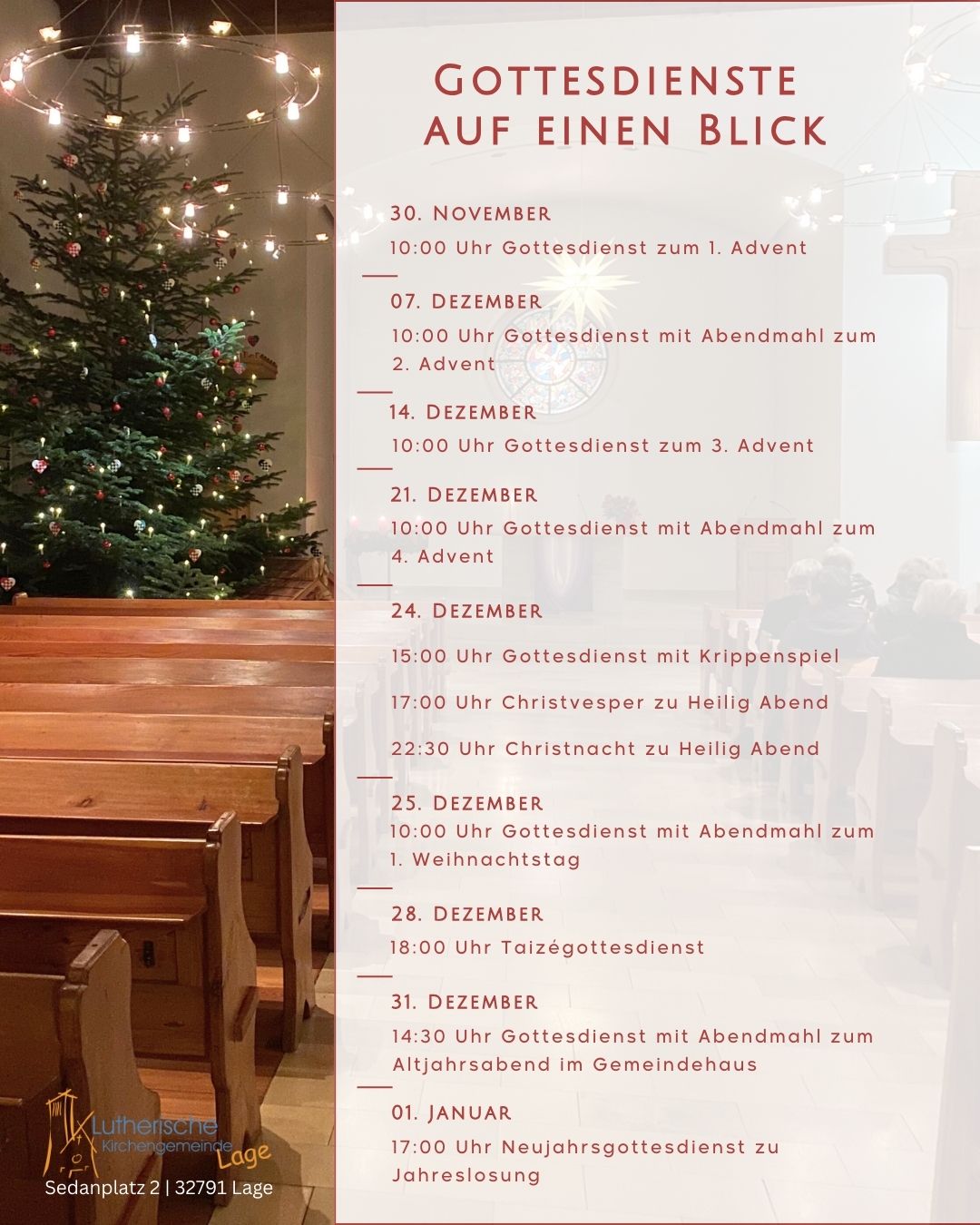 Gottesdienste Auf einem Blick