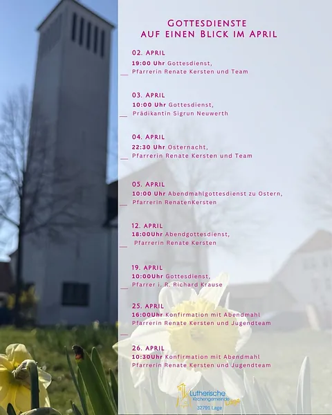Gottesdienste auf einem Blick