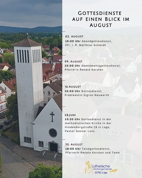 Gottesdienste auf einem Blick