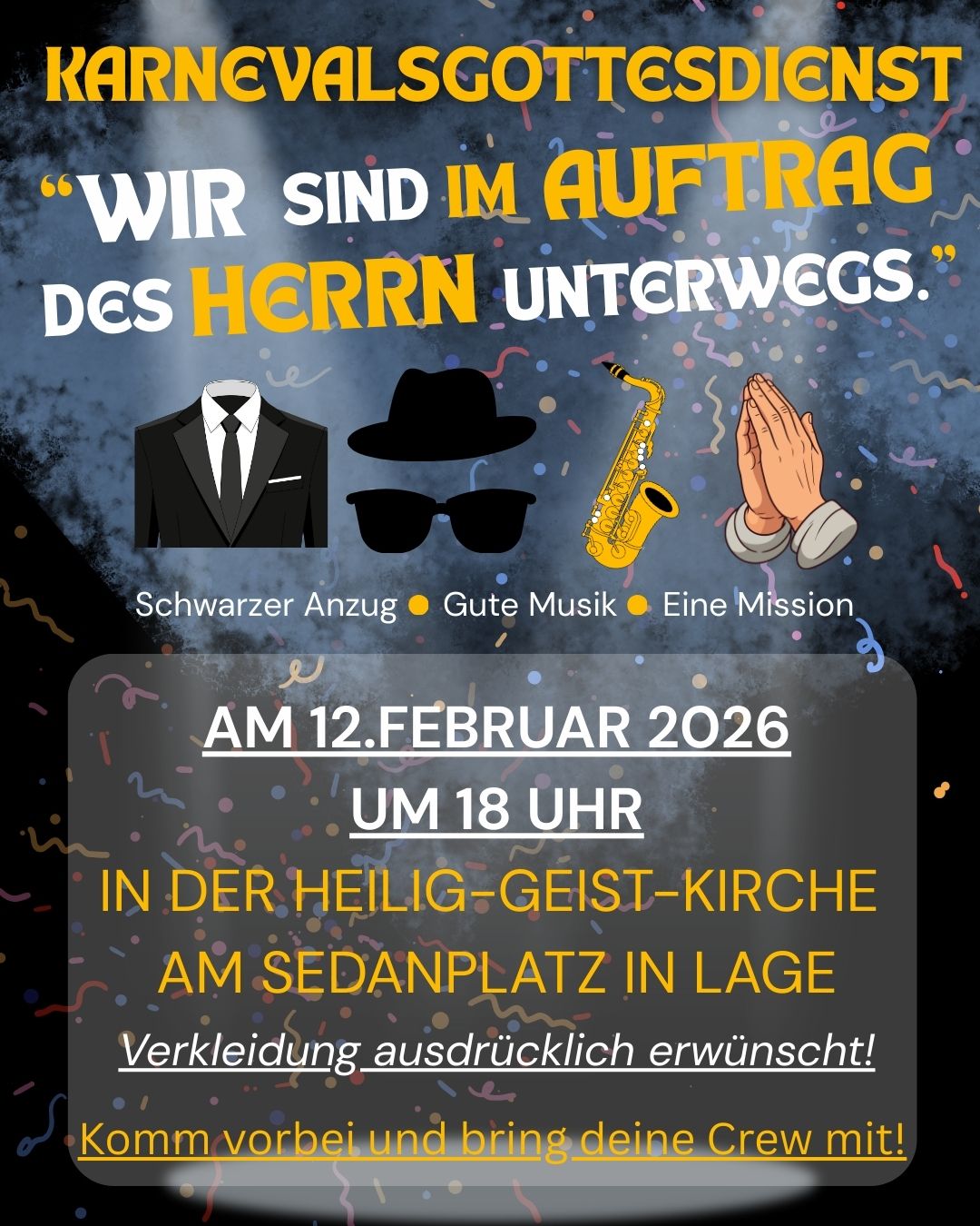 Karnevalsgottesdienst am 12.02.2026 um 18 Uhr